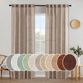 Taupe Linen Curtains 84 in Length Semi Sheer Drapes - Stylish Privacy