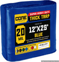 Core Tarps Extreme Heavy Duty 20 Mil Tarp Cover Blue 12 x 25