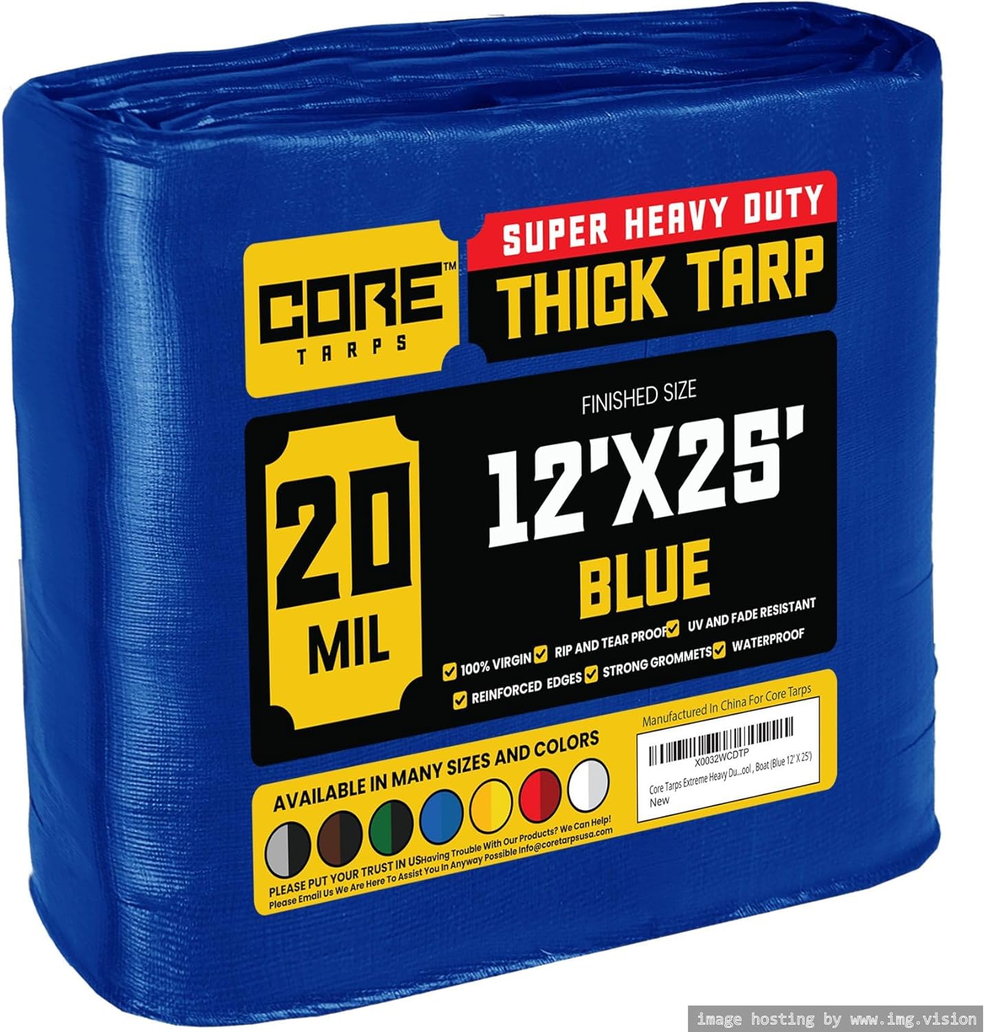 Core Tarps Extreme Heavy Duty 20 Mil Waterproof Tarp Cover