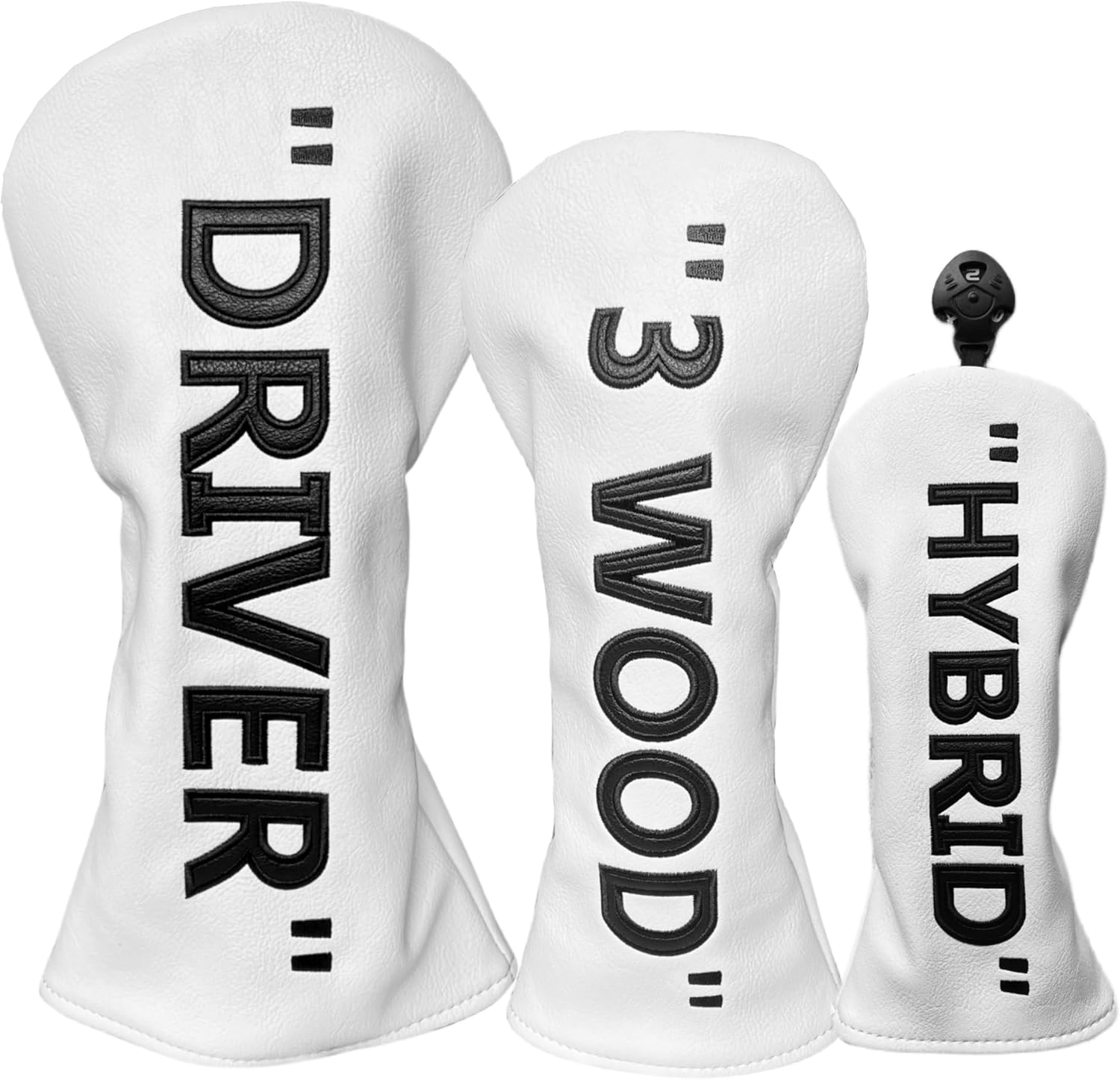 Premium PU Leather Golf Headcovers Set for Driver and Woods