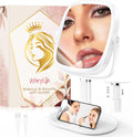 Makeup Mirror with Lights 10x/1x Magnifying Desk Mirror - Rechargeable