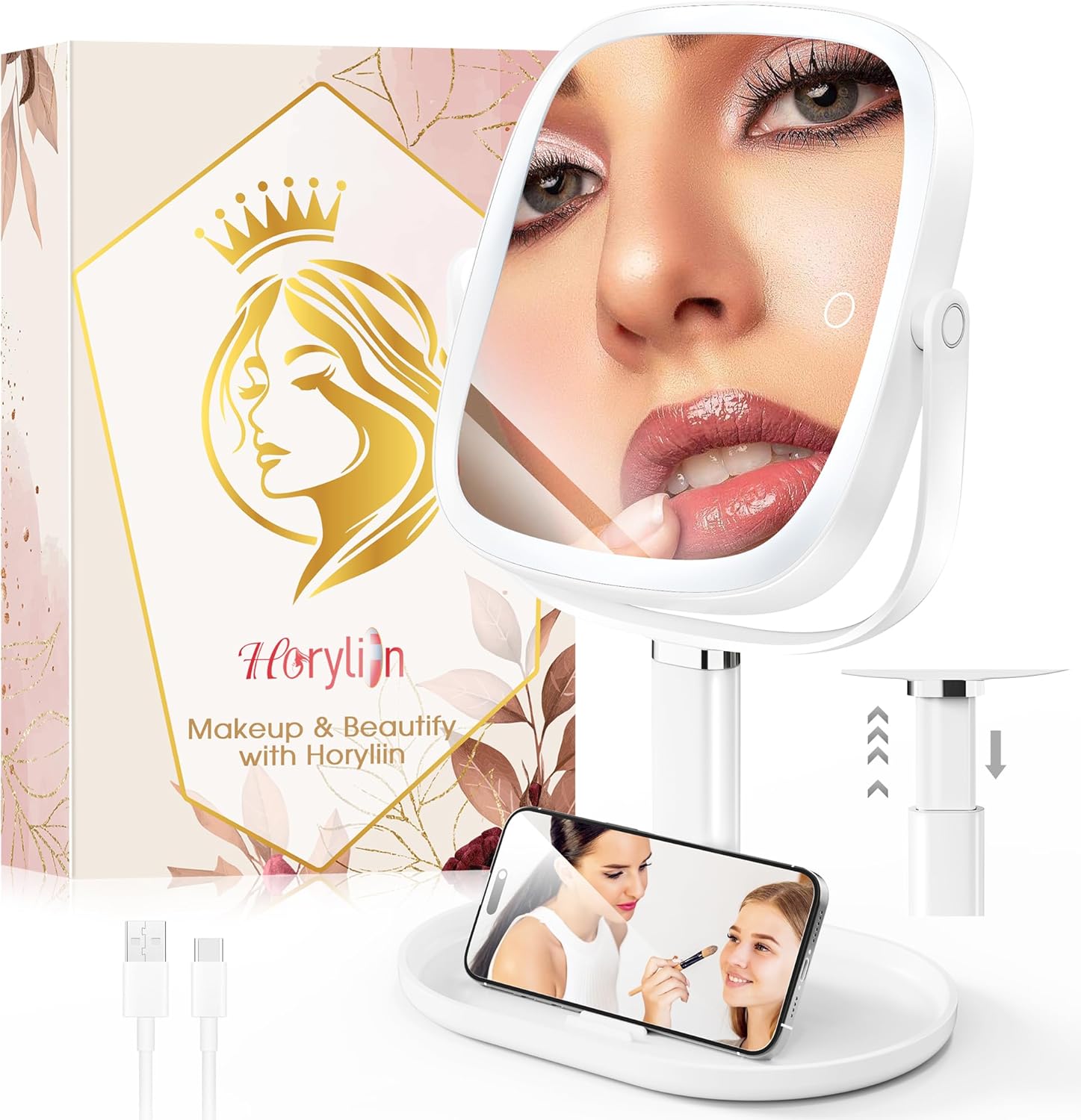 10x Magnifying Makeup Mirror with Lights for Precision Beauty