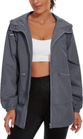 PESION Womens Waterproof Raincoat Lightweight Hooded Windbreaker than