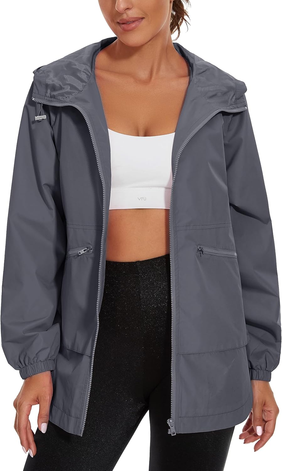 PESION Womens Waterproof Raincoat Lightweight Windbreaker Jacket