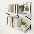 Heimlove White Deep Floating Shelves 36in x 12in - Wide Storage