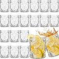 Plastic Vintage Drinking Glasses 8.5oz Stemless Retro Embossed Wine