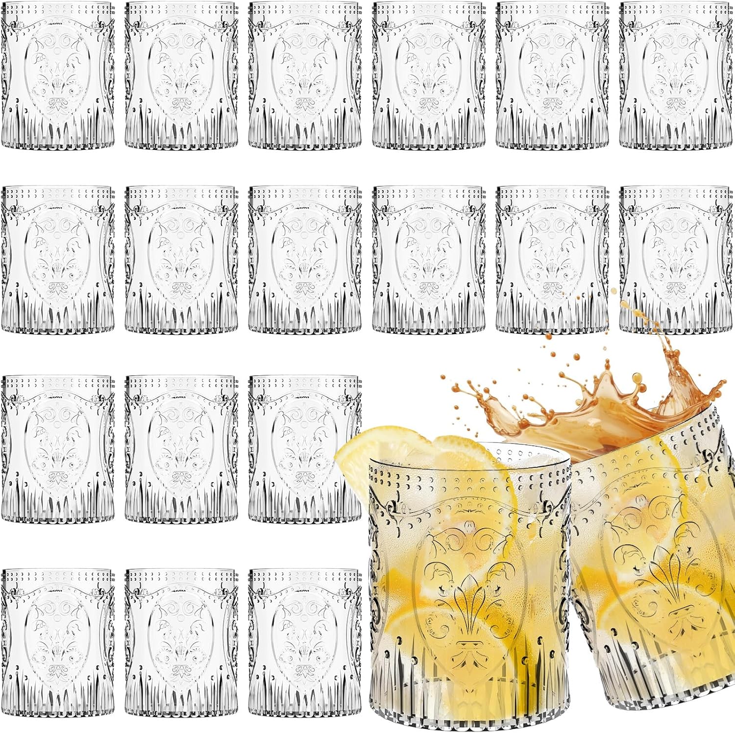 Vintage Drinking Glasses 8.5oz Shatterproof Retro Cups for Events