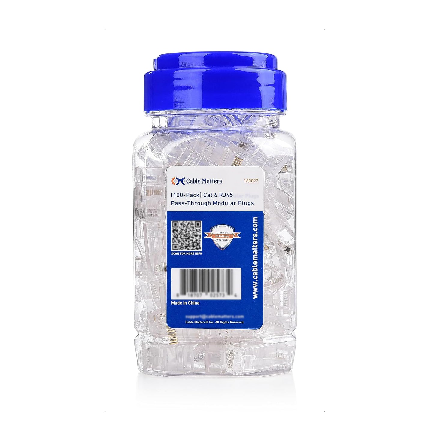 Cable Matters Cat 6 Pass Through Connectors - 100 Pack
