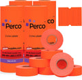 Perco 2 Line Fluorescent Red Labels - 24,000 Count