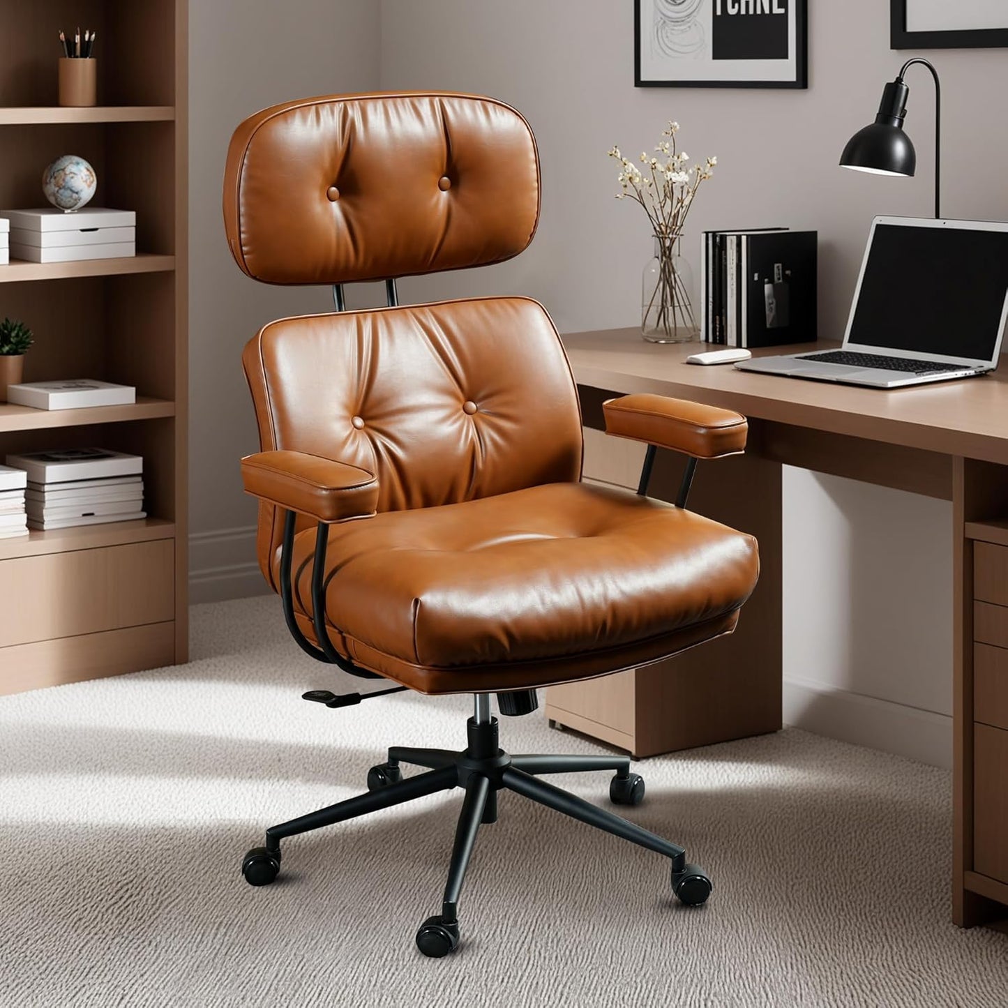 OOBOLT Ergonomic High Back Office Chair - Lumbar Support & Rocking Function