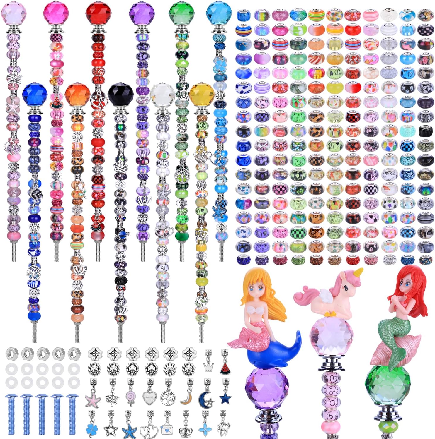 DIY Fairy Wand Garden Stakes Kit with Colorful Beads and Lights