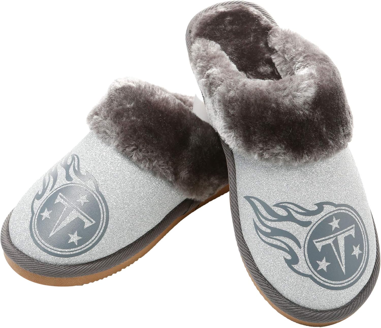 FOCO Womens NFL Team Logo Glitter Open Back Moccasin Review