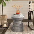 Outdoor Side Table w Spotted Tabletop - Lightweight Concrete Accent