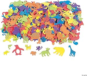 Fun Express Foam Self-Adhesive Animal Shapes for Creative Projects