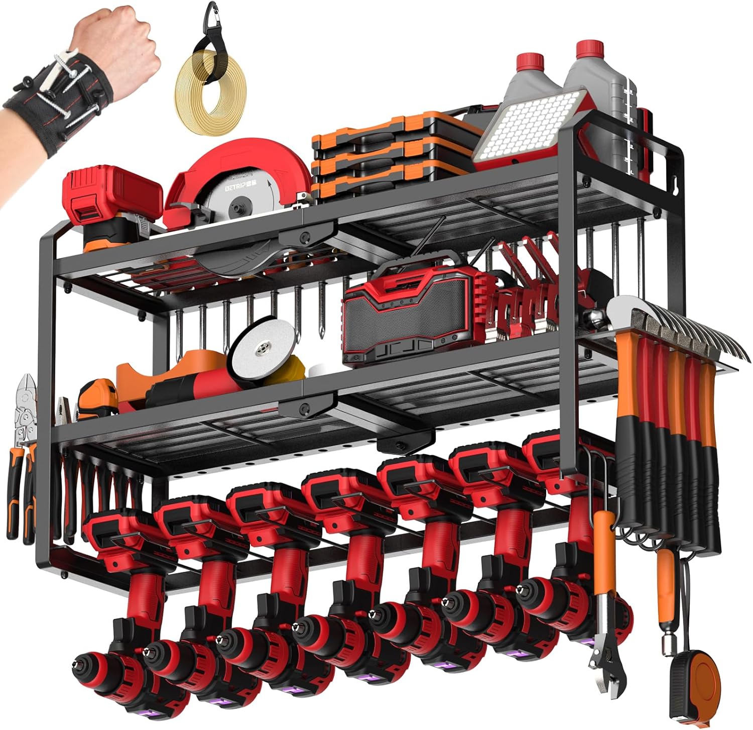 Efficient Drill Holder & Tool Organizer Rack