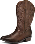 Wide Calf Cowboy Boots for Women - Pull-On Retro Style