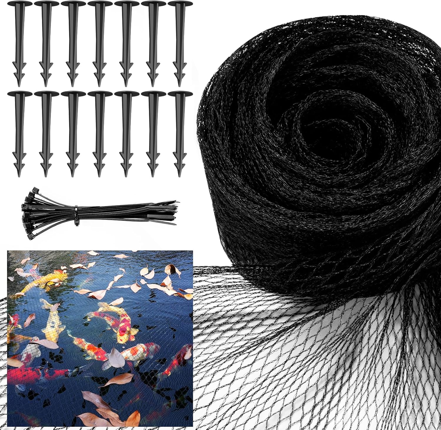 Pond Netting Cover for Leaves, Durable Koi Pond Protection