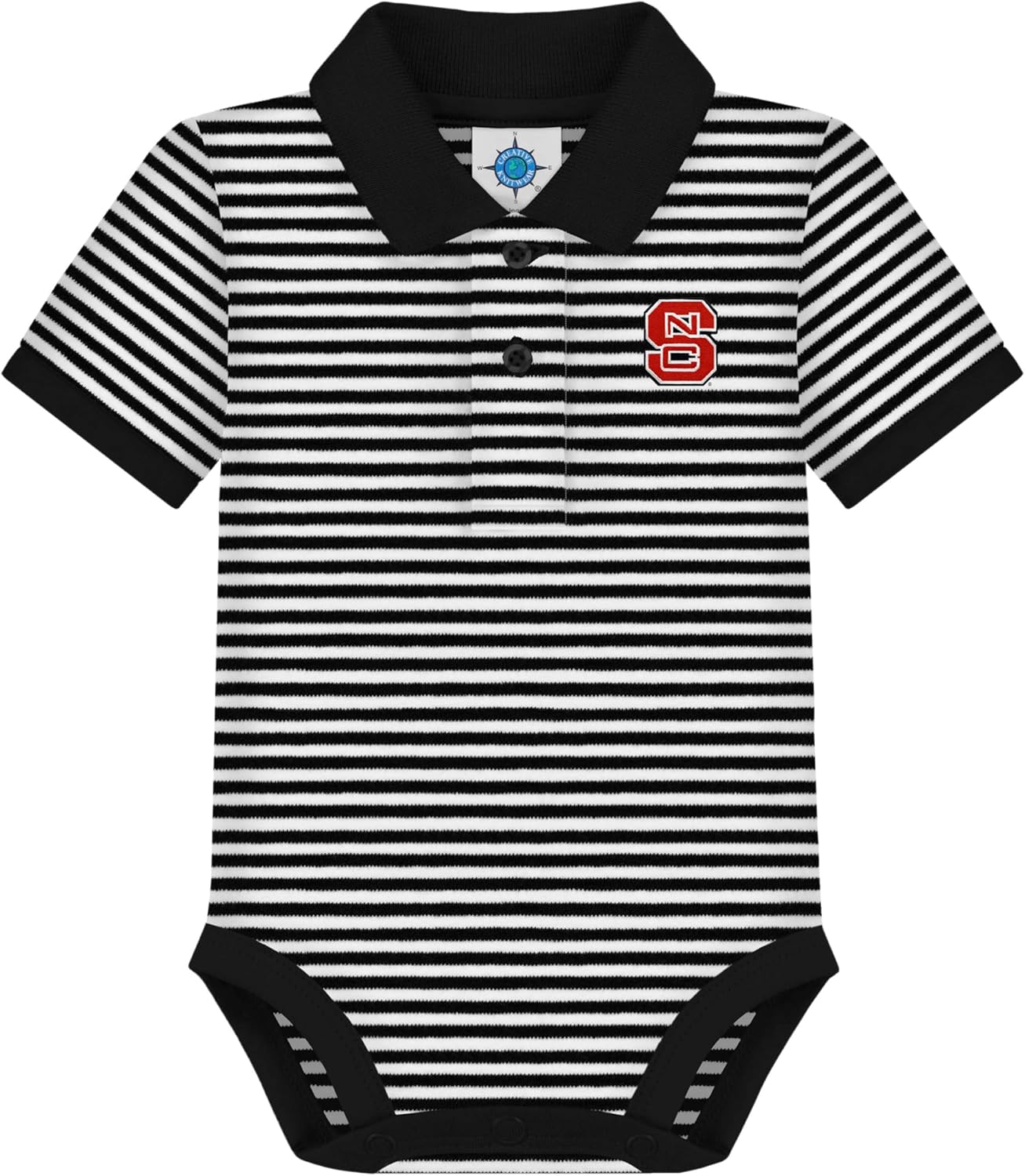 Creative Knitwear College Baby Striped Polo Bodysuit for Infants