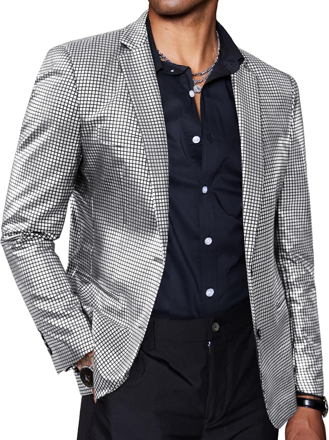 Stylish Metallic Jacket for Men - Perfect for Disco Parties