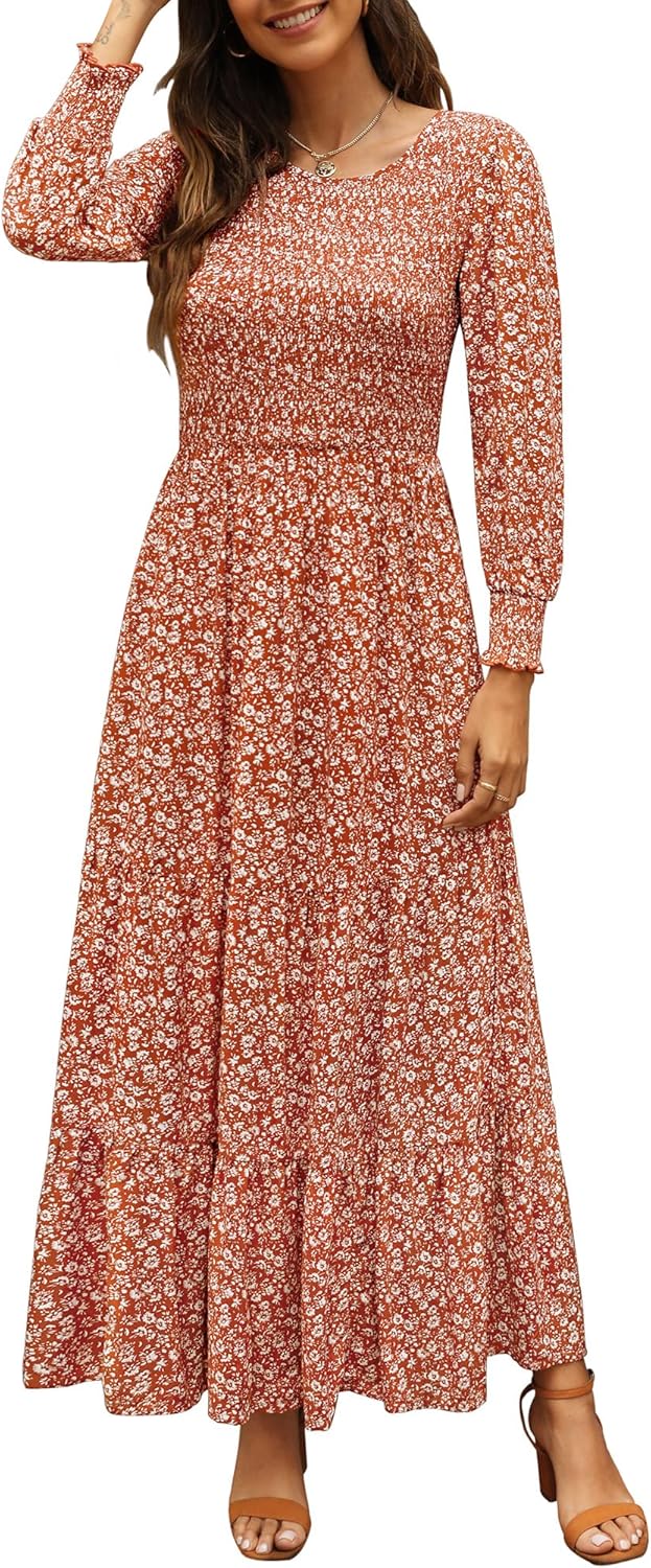 Annebouti Women's Fall Casual Long Sleeve Maxi Dress Review