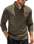 Men's Henley Pullover Sweatshirt Thermal Fleece Slim Fit - Cozy Fit
