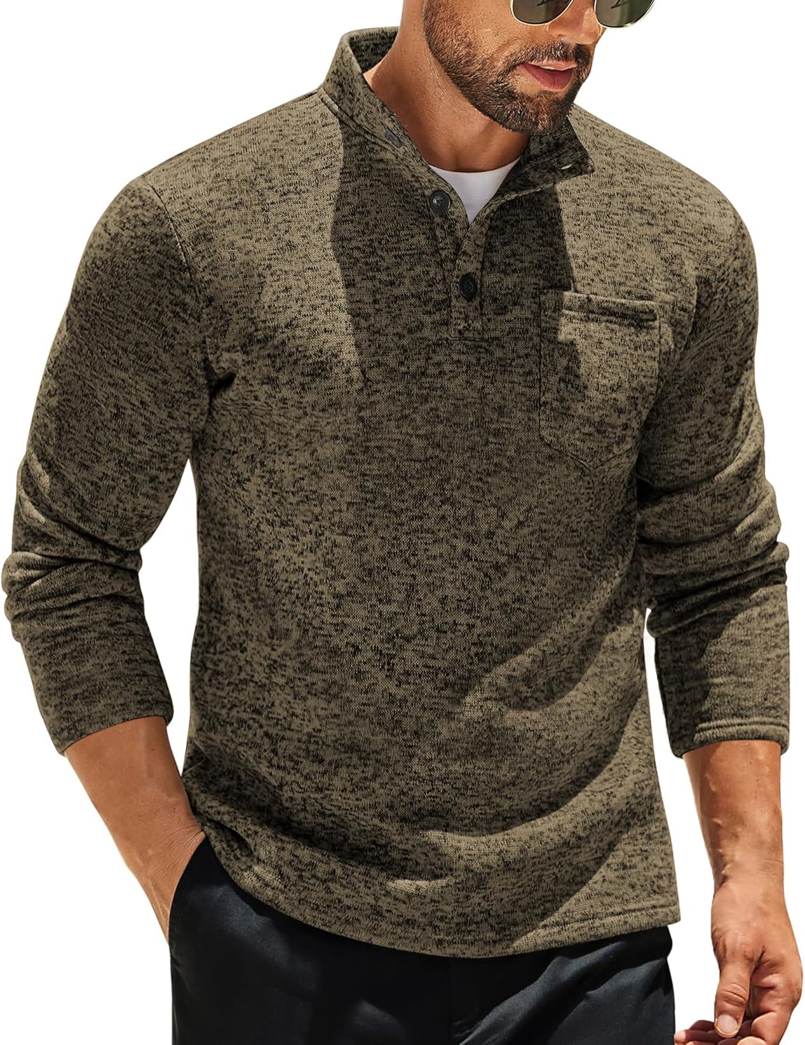 COOFANDY Men's Casual Henley Pullover Sweatshirt for Style