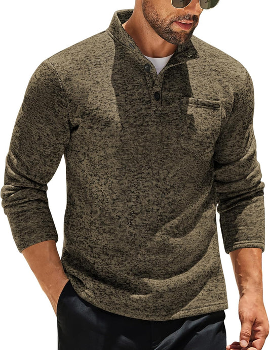 COOFANDY Men's Casual Henley Pullover Sweatshirt for Style