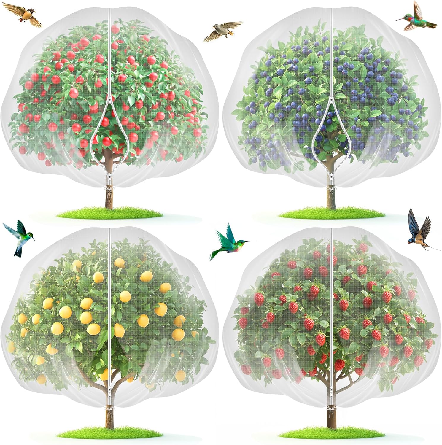 Fruit Tree Netting with 2-Way Zipper for Garden Protection
