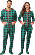 Family Christmas Onesie Jumpsuit for Adults - Hooded Footed Pajamas