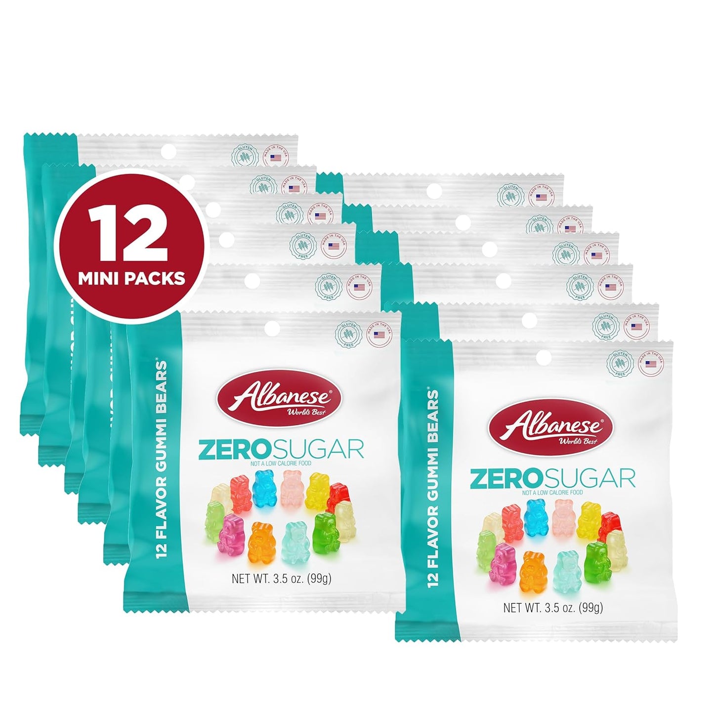 Albanese World's Best Zero Sugar Gummi Bears - 12 Flavor Pack