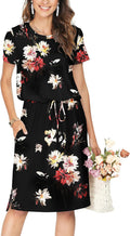 Women's Hide Belly Knee-Length Travel Dress - Adjustable Waist