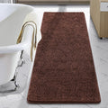 24 x 60 in Brown Luxury Bathroom Rug Runner - Soft Shaggy