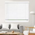 12in x 48in Faux Wood Window Shades - Cordless Basic White
