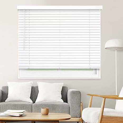 CHICOLOGY Faux Wood Blinds & Shades for Home Windows 12W X 48H