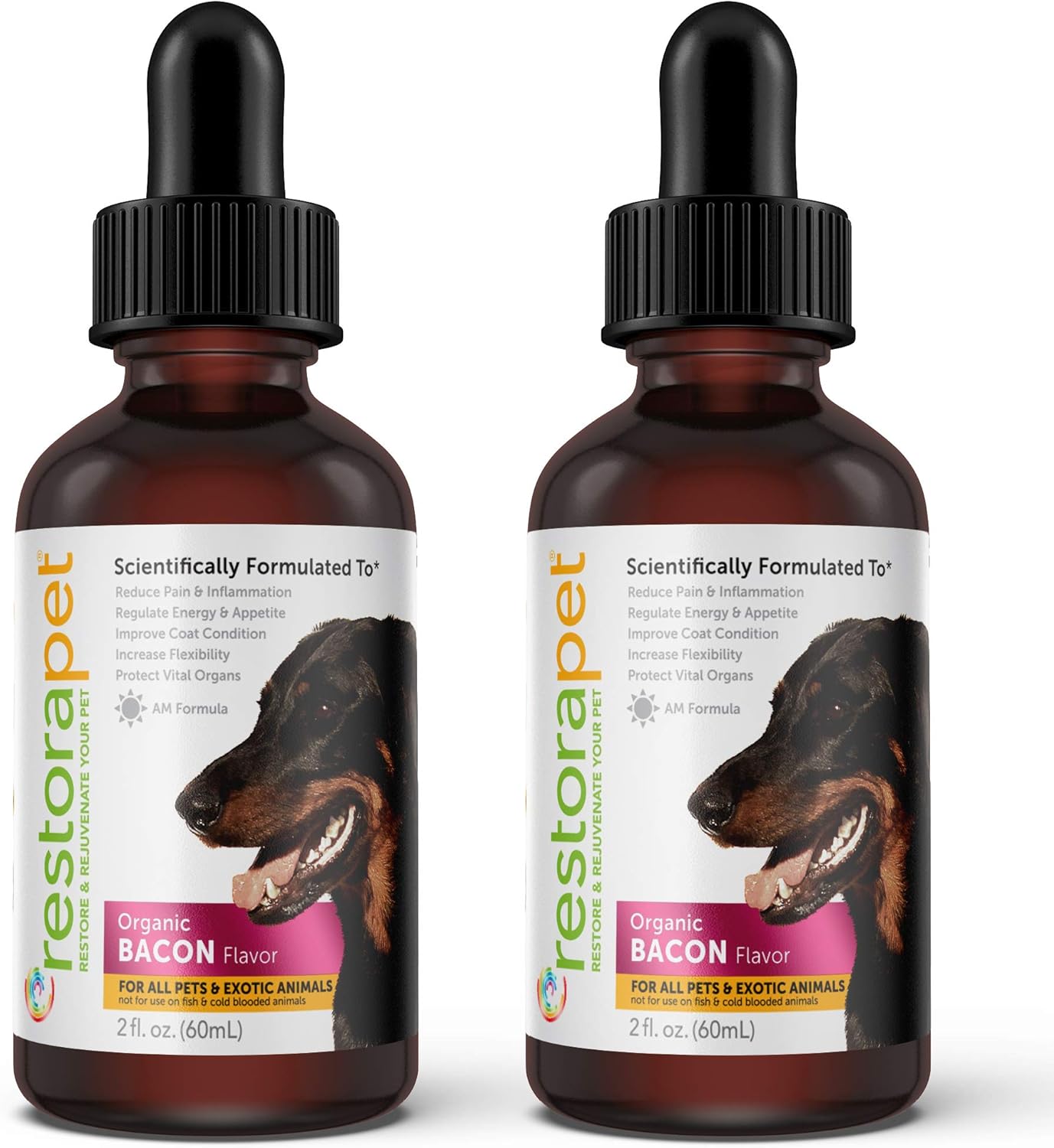 RestoraPet 2-Pack Liquid Multivitamin for Dogs & Cats - Bacon Flavor