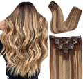 ORIGEN Clip in Hair Extensions Chocolate Brown to Caramel Blonde