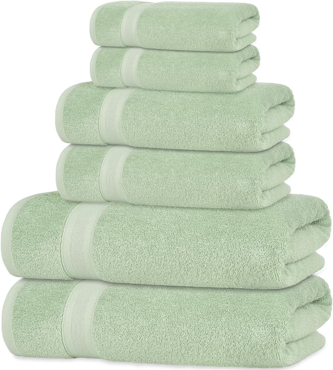 Quick-Dry Cotton Turkish Bath Towels Set of 6 for Daily Use