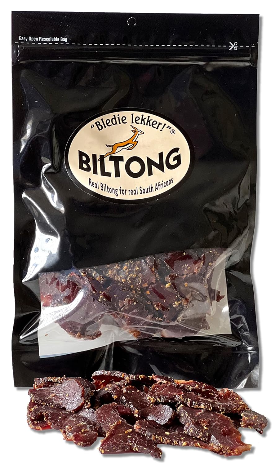 Authentic South African Beef Biltong in Resealable Bag - 16oz