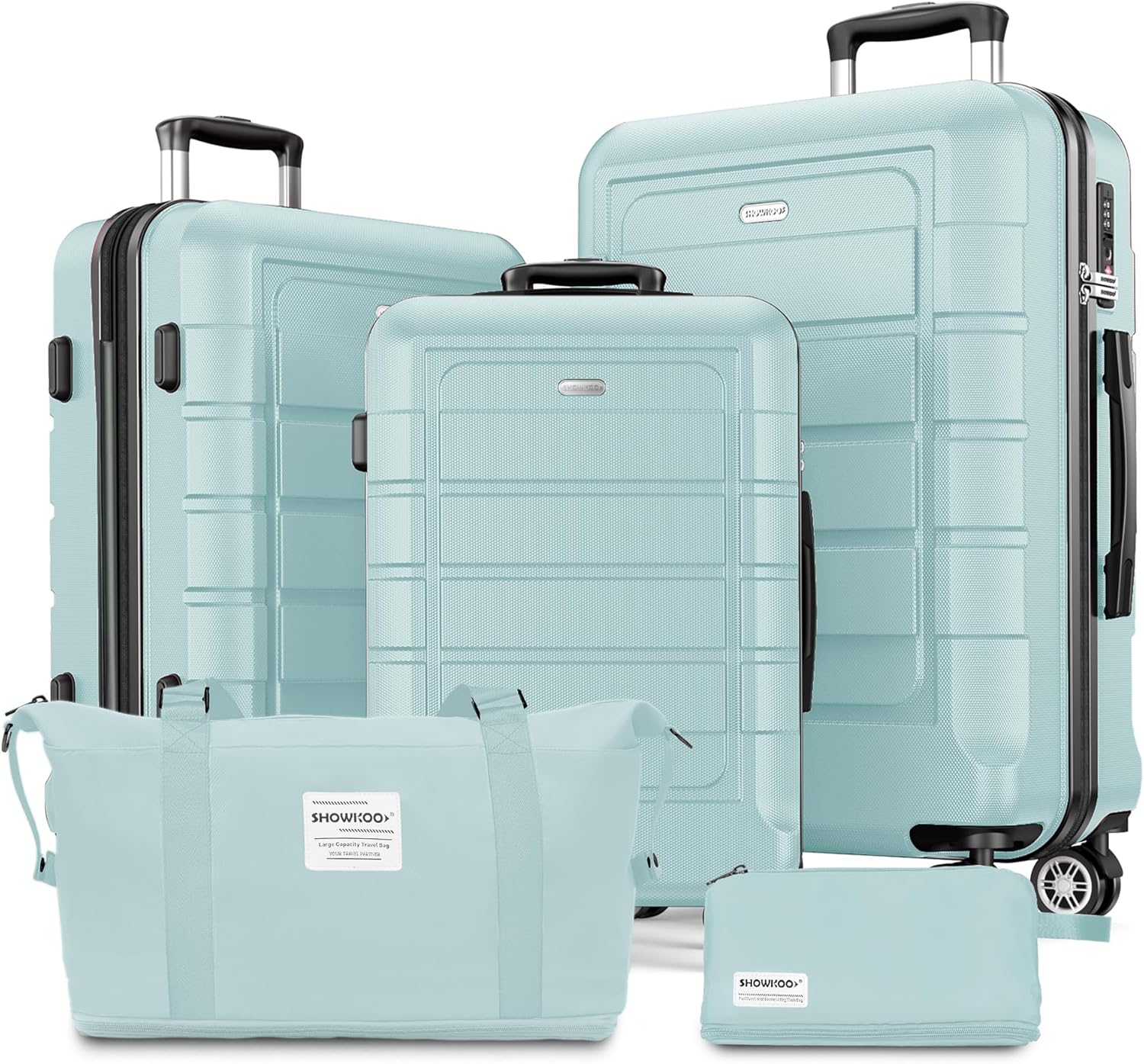 SHOWKOO Luggage Sets Expandable PC+ABS Durable Suitcase 5pcs