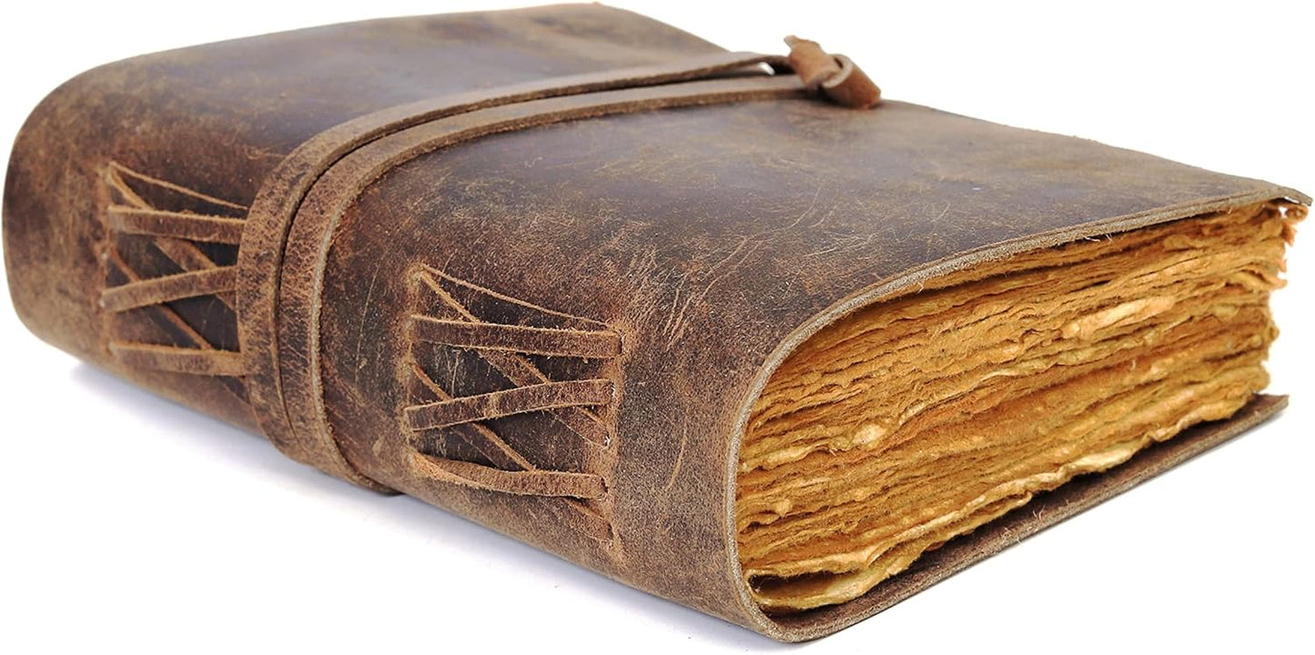 Vintage Leather Journal - Creative Handmade Art