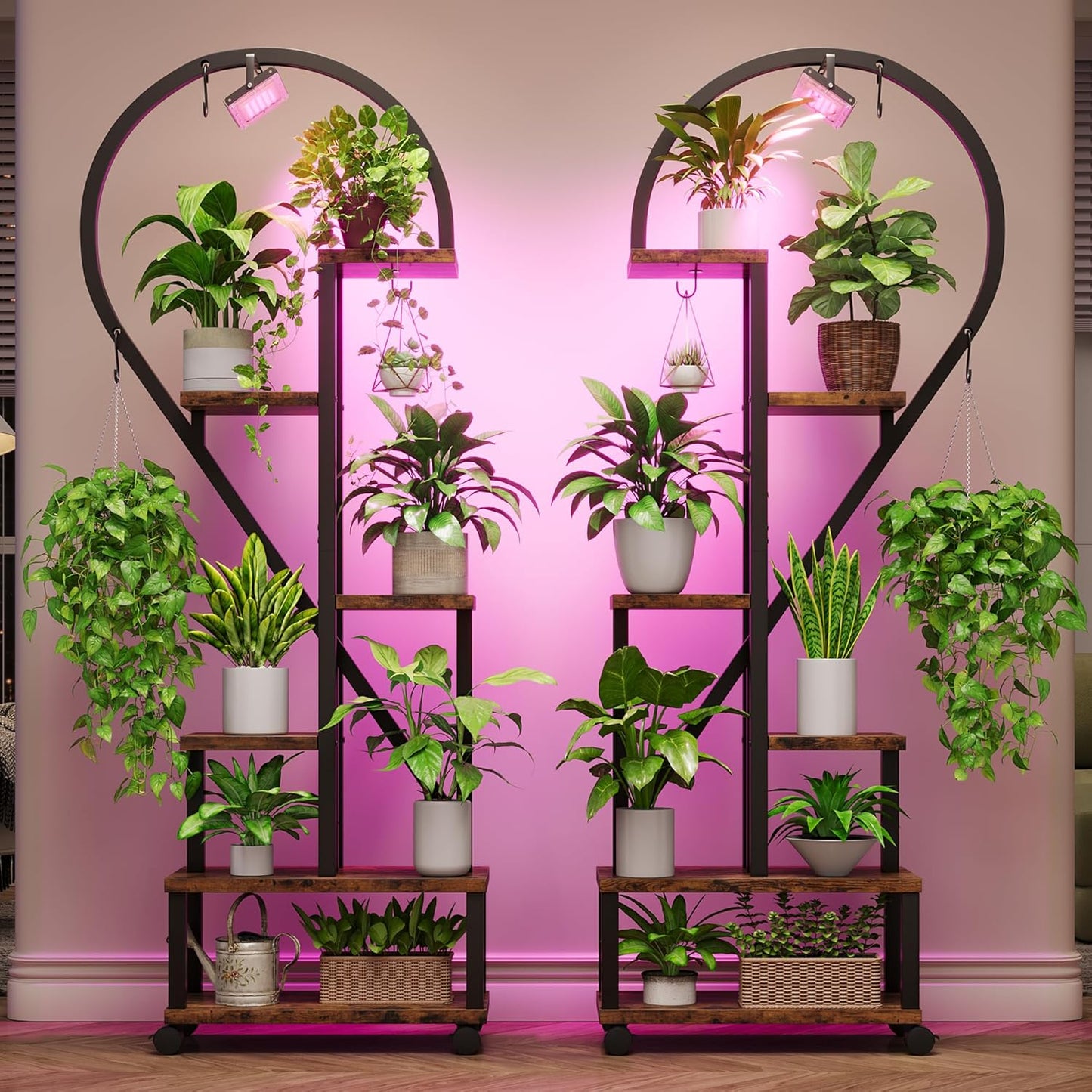 Bestier Plant Stand Indoor with Grow Lights and 6 Tiers