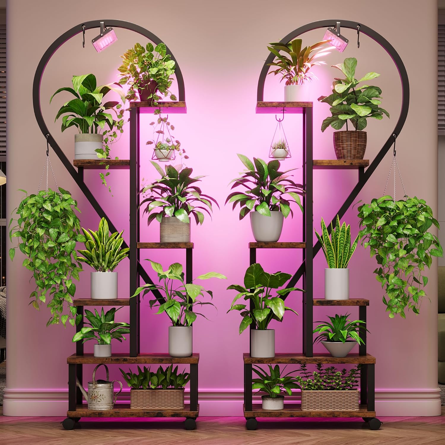 Bestier Plant Stand Indoor with Grow Lights and 6 Tiers