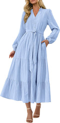 PRETTYGARDEN Womens Fall Maxi Dress 2025 - Button Front A Line
