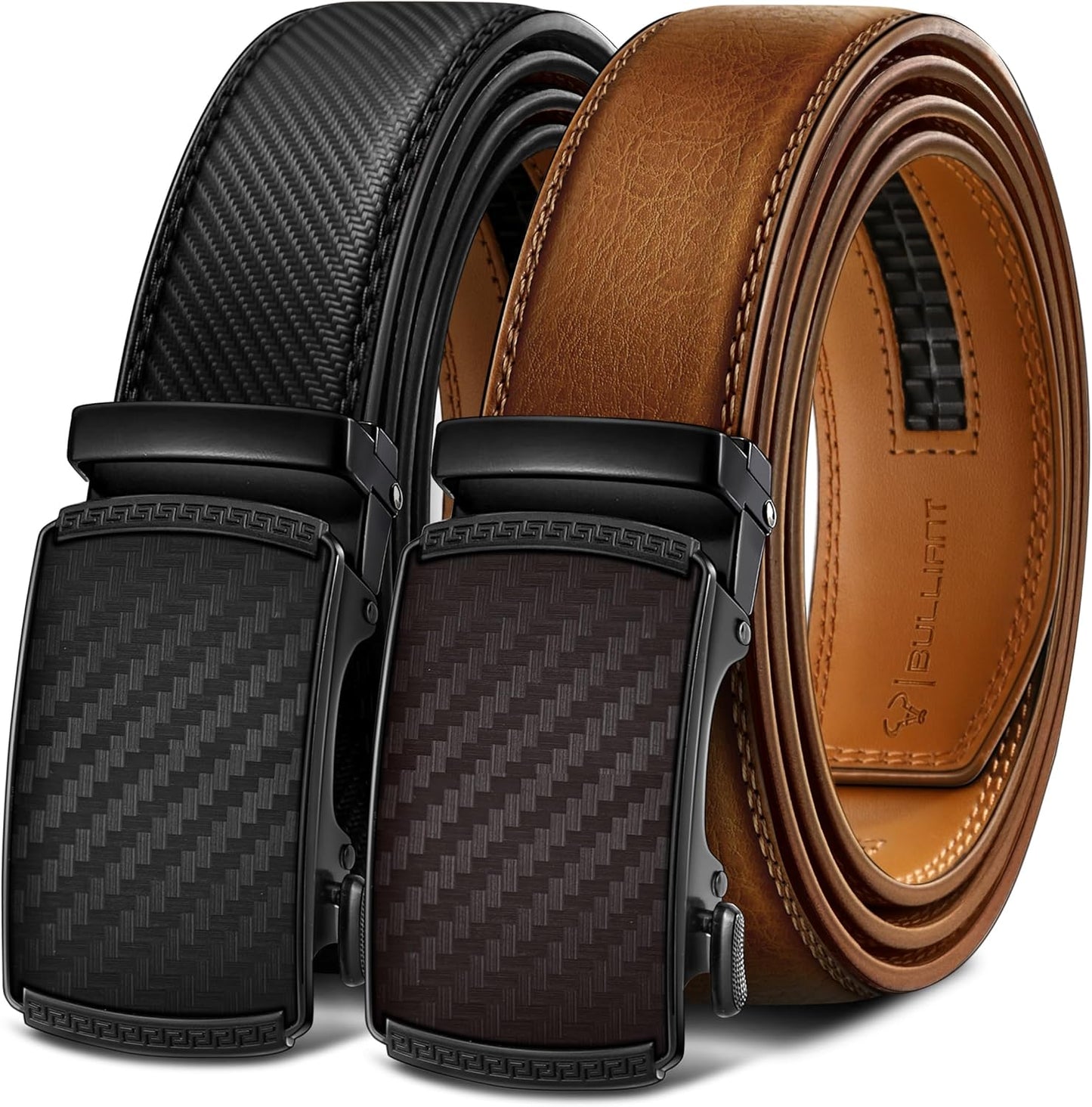 BULLIANT Men Belts 2 Pack - Adjustable Ratchet Sliding Belts