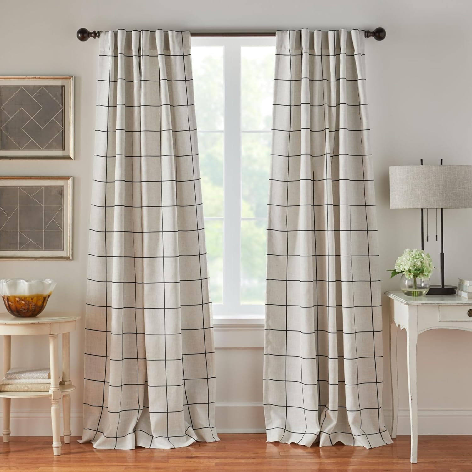 Brighton Windowpane Plaid Blackout Curtain for Modern Homes