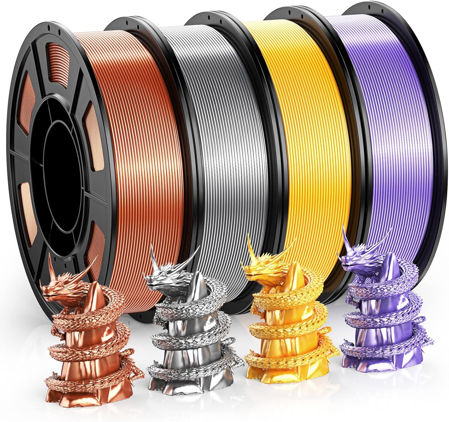 Silk PLA 3D Printer Filament Pack for Stunning Prints