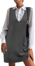 Comfortable V Neck Sweater Vest for Women with Handy Pockets