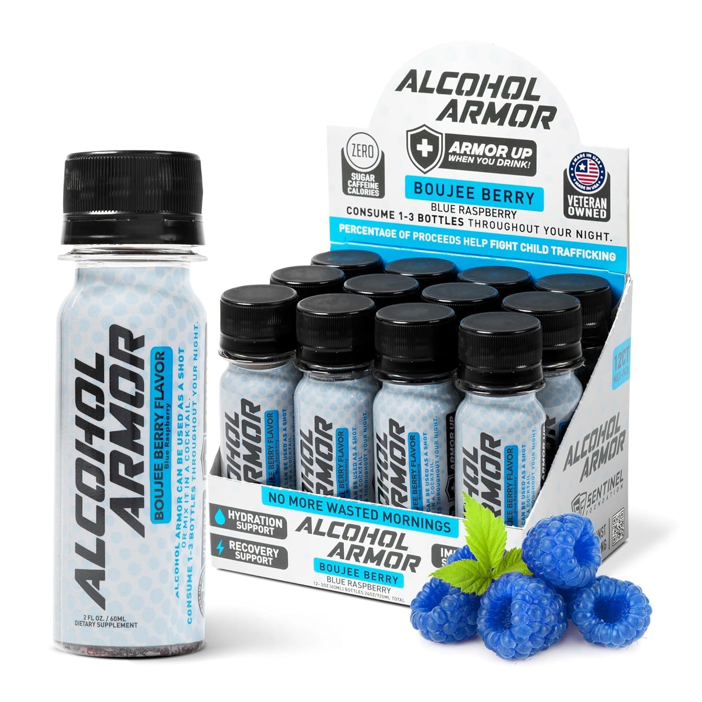 Alcohol Armor Recovery Shot 12-Pack for Next Day Relief