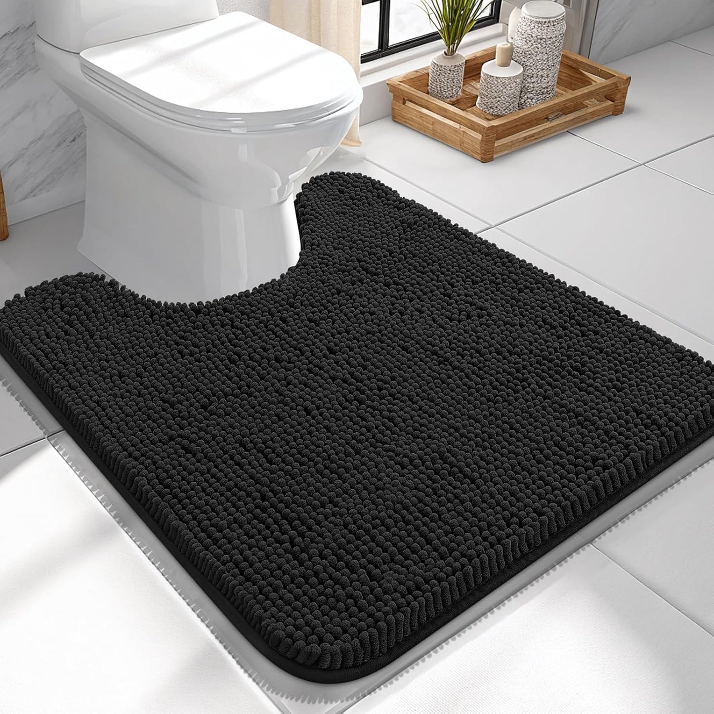OLANLY Toilet Rugs U-Shaped 24x24 for Ultimate Comfort