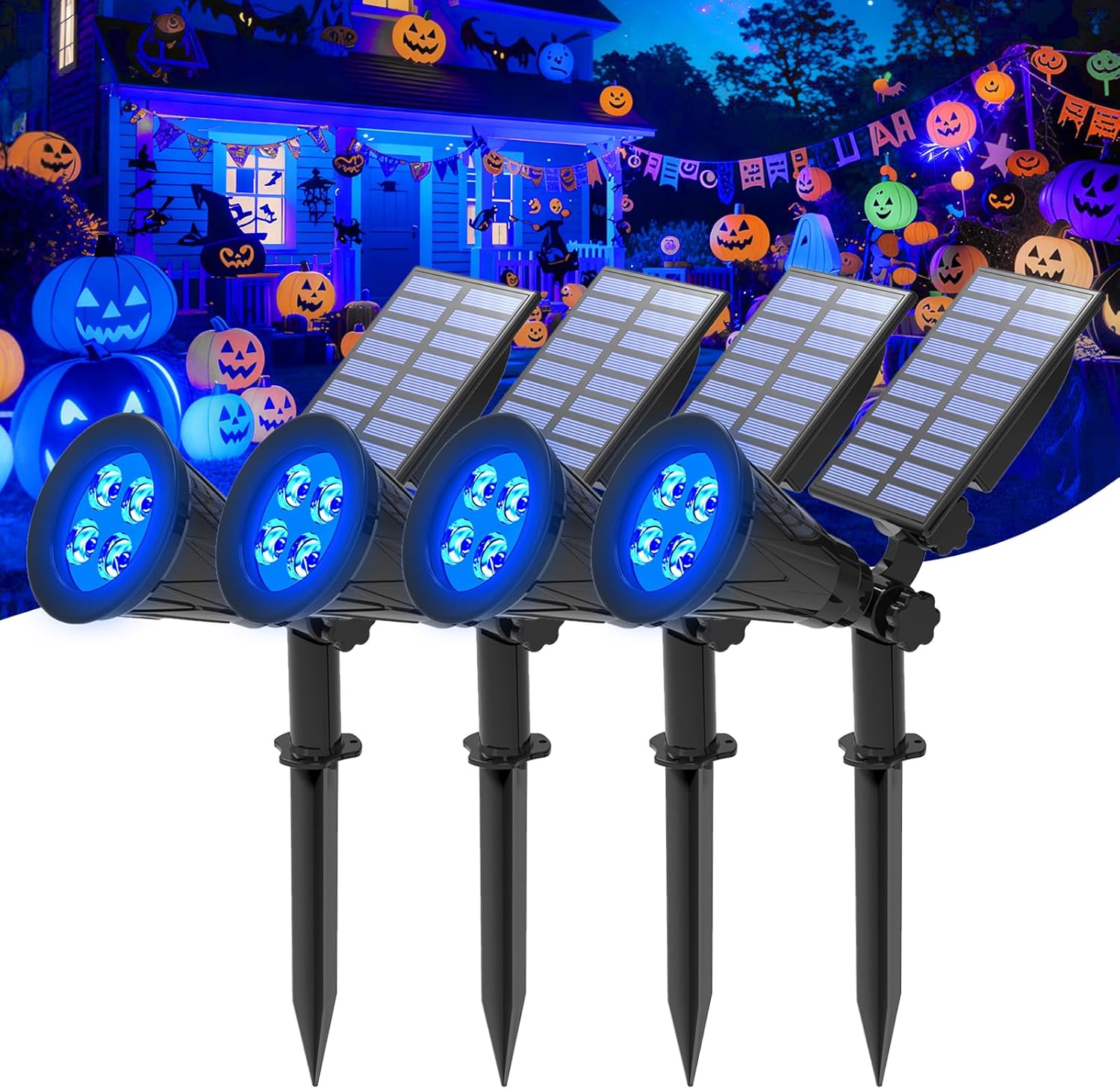 T-SUNUS Halloween Solar Landscape Spotlights for Outdoor Use